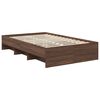 vidaXL Cadre de lit Ch&ecirc;ne brun 120 x 123 cm Bois d'ing&eacute;nierie