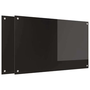 vidaXL Protection de cuisine 2 pcs Noir 100 x 60 cm verre tremp&eacute;