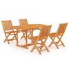 vidaXL Ensemble &agrave; manger de jardin 5 pcs Bois de teck massif