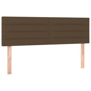 vidaXL T&ecirc;tes de lit Marron fonc&eacute; 144 x 5 x 78/88 cm Tissu