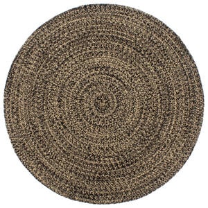 vidaXL Tapis fait &agrave; la main Jute Noir et marron 210 cm