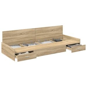 vidaXL Cadre de lit Ch&ecirc;ne Sonoma 100 x 200 cm Bois d'ing&eacute;nierie