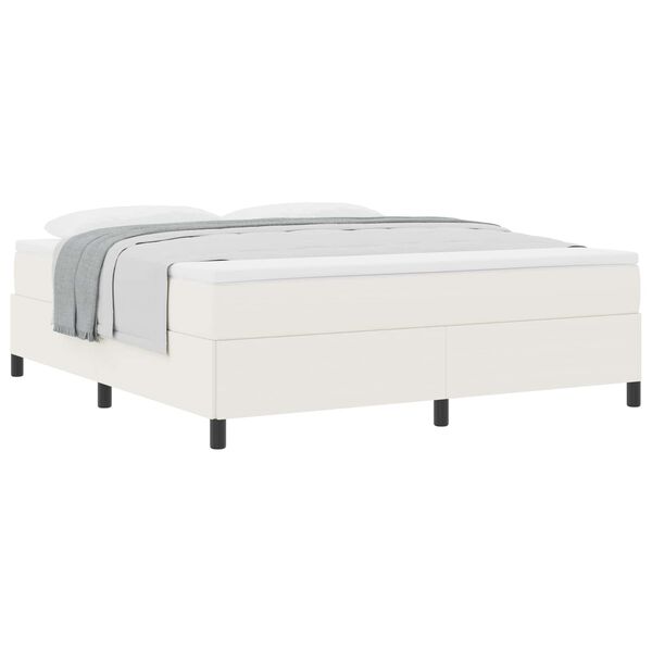 vidaXL Lit &agrave; ressorts Cr&egrave;me 180 x 200 cm Tissu en velours c&ocirc;tel&eacute;