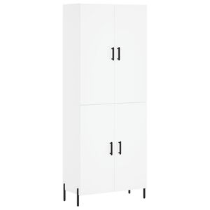 vidaXL Buffet haut Blanc 69,5x34x180 cm Bois d'ing&eacute;nierie
