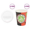 vidaXL Tasses &agrave; caf&eacute; en papier avec couvercles 1000 pcs 8oz 240ml