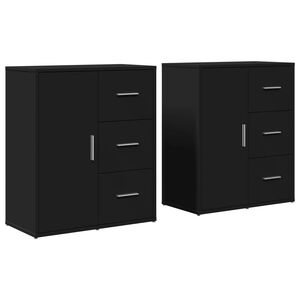 vidaXL Buffets 2 pcs noir 60x31x70 cm bois d'ing&eacute;nierie