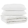 vidaXL Couette avec oreiller 3 pcs Blanc Microfibre