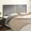 vidaXL T&ecirc;te de lit Gris clair 200x5x118/128 cm Velours
