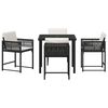 vidaXL Ensemble de salle &agrave; manger pour jardin 5 pcs Noir polyrotin