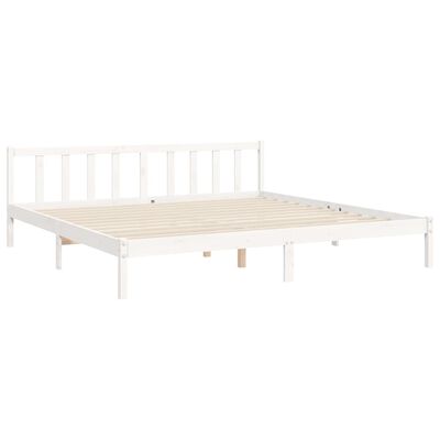 vidaXL Cadre de lit sans matelas blanc bois massif de pin