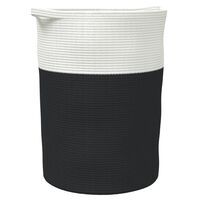 vidaXL Panier de rangement noir et blanc Ø49x65 cm coton