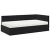 vidaXL Cadre de lit d'angle avec matelas 2 pcs Noir Velours