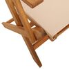 vidaXL Ensemble &agrave; manger de jardin 5 pcs beige tissu et bois massif