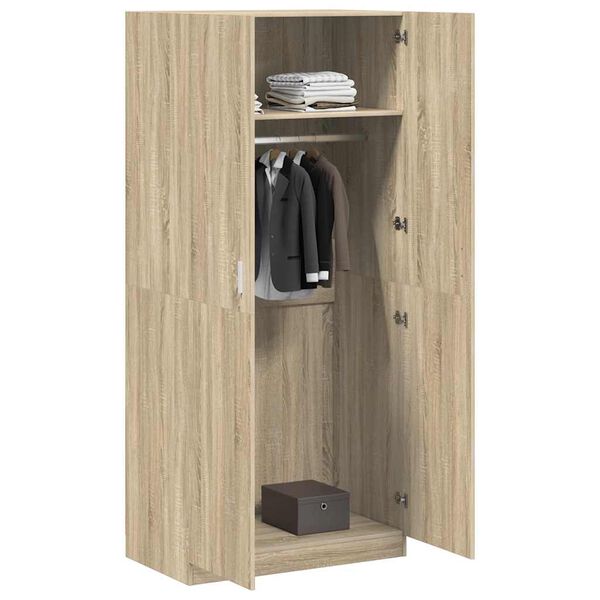 vidaXL Garde-robe Ch&ecirc;ne sonoma 90x52x200 cm Bois d&rsquo;ing&eacute;nierie
