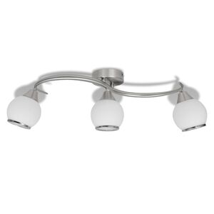 vidaXL Plafonnier avec abat-jour en verre sur rail pour 3 ampoules E14