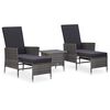 vidaXL Salon de jardin 3 pcs avec coussins R&eacute;sine tress&eacute;e Gris