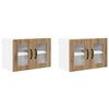 vidaXL Cabinet en verre mural PORTO 2 pcs Ch&ecirc;ne artisanal