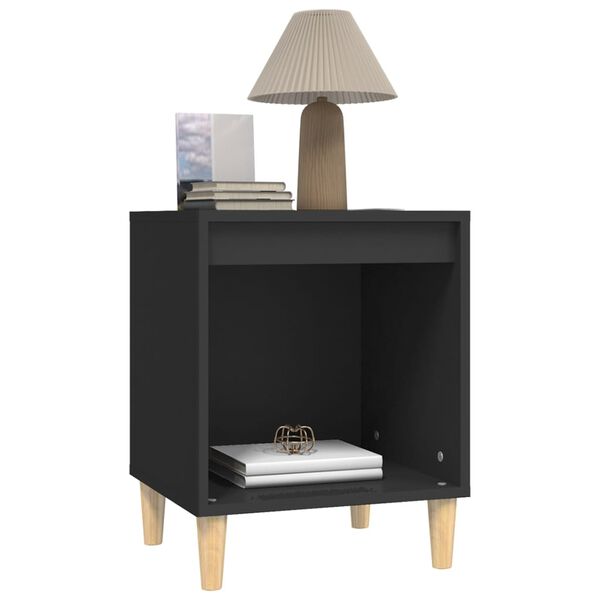 vidaXL Table de chevet Noir 40x35x50 cm Bois d&rsquo;ing&eacute;nierie