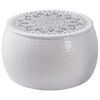 vidaXL Table basse ronde martel&eacute;e Blanc &Oslash; 55 x 55 cm Aluminium