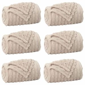 vidaXL Couvertures &agrave; jeter 6 pc Beige 200 x 150 cm 4.75 kg Polaire