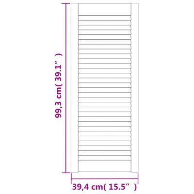 vidaXL Porte d'armoire à persiennes 99,3x39,4 cm bois de pin massif
