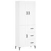 vidaXL Buffet haut Blanc 69,5x34x180 cm Bois d'ing&eacute;nierie