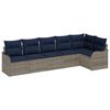 vidaXL Ensemble de canap&eacute; de jardin 6 pc 6 place Gris polyrotin