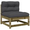 vidaXL Canap&eacute; de jardin sans accoudoirs avec coussins et repose-pieds