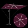 vidaXL Parasol banane à mât déporté Rouge bordeaux 294 x 200 x 254 cm