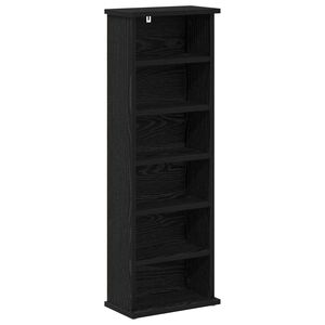vidaXL Meuble CD Ch&ecirc;ne noir 60 x 17 x 92 cm Bois d'ing&eacute;nierie