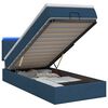 vidaXL Lit coffre avec matelas et LED Bleu 80 x 200 cm Tissu