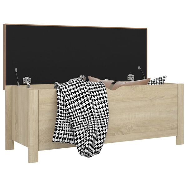 vidaXL Bo&icirc;te de rangement coussin Ch&ecirc;ne sonoma 105x40x45 cm Agglom&eacute;r&eacute;