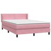 vidaXL Sommier &agrave; lattes de lit avec matelas rose 140x220 cm velours