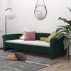 vidaXL Lit avec matelas et &eacute;clairage USB Vert fonc&eacute; Tissu 90x200 cm