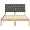 vidaXL Cadre de lit avec t&ecirc;te de lit rembourr&eacute;e Marron 120 x 190 cm