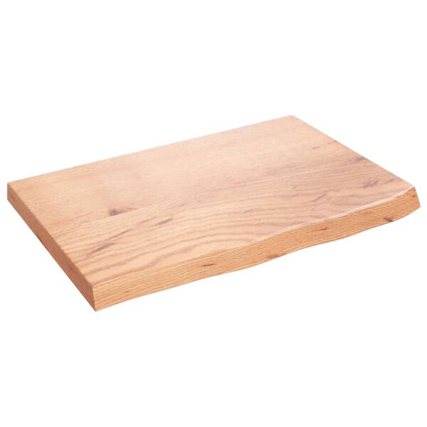 vidaXL Dessus de table marron clair bois chêne massif traité