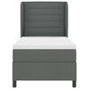 vidaXL Lit &agrave; ressorts avec matelas Gris fonc&eacute; 90 x 190 cm tissu