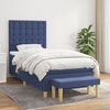 vidaXL Sommier &agrave; lattes de lit avec matelas Bleu 90x200 cm Tissu
