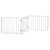vidaXL Barri&egrave;re pour chiens et porte 4 panneaux blanc bois de peuplier
