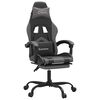 vidaXL Chaise de jeu avec repose-pied Noir et gris Similicuir