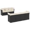 vidaXL Salon de jardin 8 pcs avec coussins noir r&eacute;sine tress&eacute;e