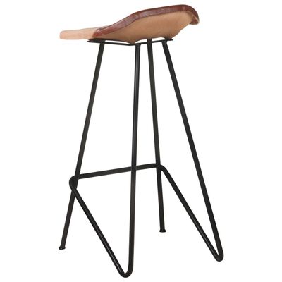 vidaXL Tabourets de bar lot de 4 marron cuir véritable