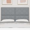 vidaXL T&ecirc;te de lit avec des lumi&egrave;res &agrave; LED Gris clair 144 cm tissu