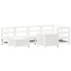 vidaXL Salon de jardin 7 pcs blanc bois de pin massif