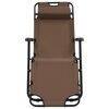 vidaXL Chaises longues pliables 2 pcs avec repose-pied Acier Marron