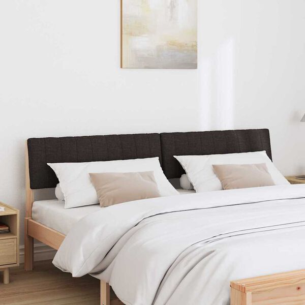 vidaXL T&ecirc;te de lit capitonn&eacute;e Noir 180 cm Pin massif