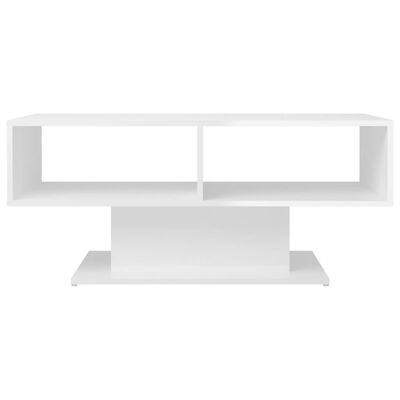 vidaXL Table basse blanc brillant 103,5x50x44,5 cm bois d'ingénierie