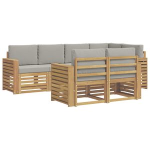 vidaXL Ensemble de canap&eacute;s d'ext&eacute;rieur 7 pc Blanc et gris clair