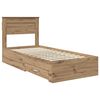 vidaXL Cadre de lit Ch&ecirc;ne artisanal 90 x 190 cm Bois d'ing&eacute;nierie