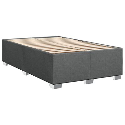 vidaXL Sommier à lattes de lit avec matelas gris foncé 120x190cm tissu